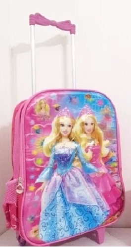 Mochila Feminina Com Rodinhas Escolar Barbie 3d Tam.g
