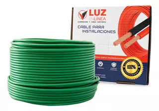 Cable Eléctrico Calibre 12 Caja Con 100m Thw Verde, Marca Luz En Linea, Modelo Lel-c12-V