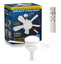 Comprar Ventilador Foco De Enchufe Control Remoto 3000k-6500k 20w