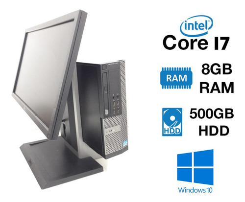Kit Pc Dell 7010 Sff Core I7 8gb 500gb Monitor 22'' Barato