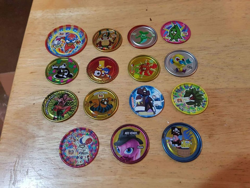 16 Tazos Metalicos Usados Mucha Lucha Medabots Simpsons Wwe (Usado)