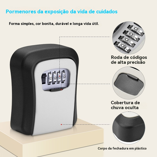 Porta Chaves Senha Cofre Porta Chaves Parede Claviculario
