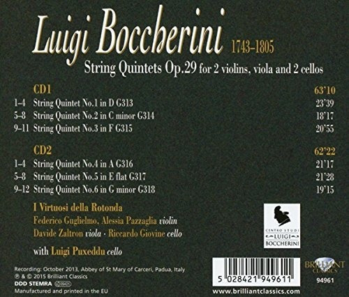 Boccherini / Virtuosi Della Rotonda / Puxeddu String Quintet