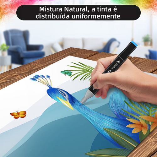 Canetas Marca-texto De 80peças Ponta Dupla E Livros Desenho