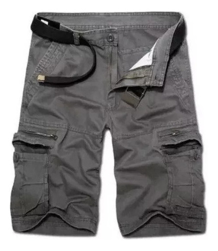 Pantalones Cortos Cargo Para Hombre Con Cinturón, Militar,23