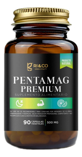 Riandco Pentamag Premium 90 Cápsulas 0.5g Nutricional Sabor Propio