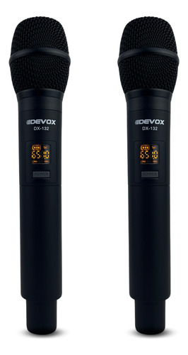 Microfone De Mão Sem Fio Duplo Profissional Uhf Devox Dx132