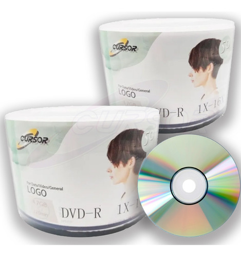 Dvd-r Dvd Cursor 16x Logo Estampado Premium 100 Unidades