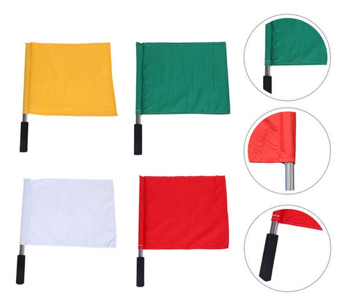 A. 4 Banderas De Carreras, Bandera De Árbitro, Bandera De