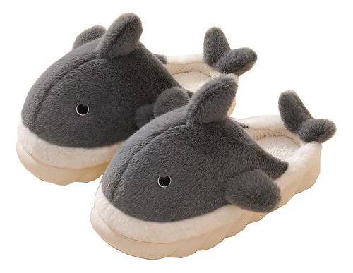 Pantuflas Sandalia Tiburón Shark Peluche Cómodas Mujer Dama