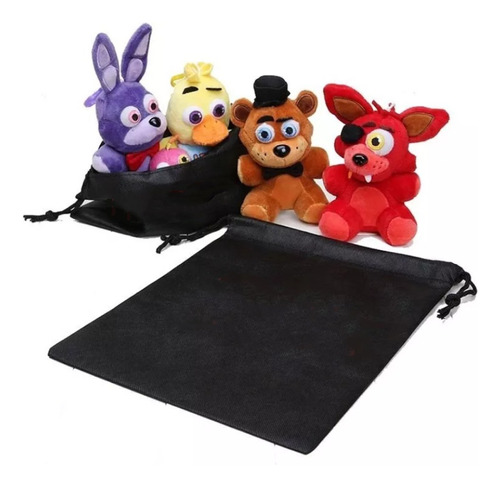 Pack 5 Felpa Fnaf Chica Bonnie Freddy Foxy Con Bolsa