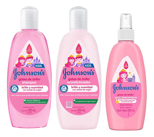 Combo Completo Johnson Baby Gotas De Brillo 200 Ml