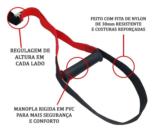 Imagem 2 de 7 de Fita Treino Suspenso Trx Crossfit Funcional Yoga C/suporte