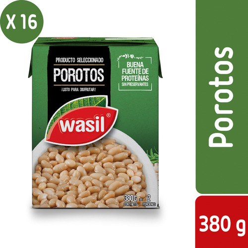 Pack 16 - Wasil Caja De Porotos Listos 380 G