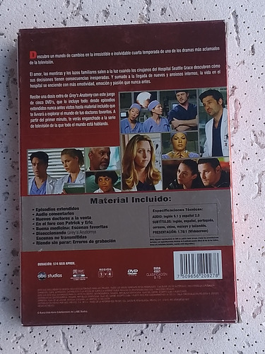 Dvd Greys Anatomy Cuarta Temporada Extendida (Usado)
