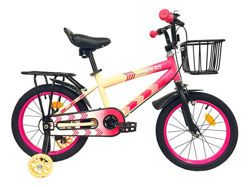 Bicicleta infantil Randers Randers R16 16" frenos v-break color rosa con ruedas de entrenamiento  