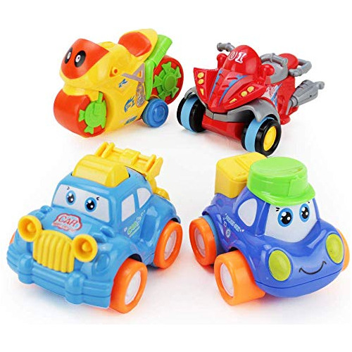 Boley Buddy Mini Toy Cars, Modelo 1 - 4 Piezas K5cxs