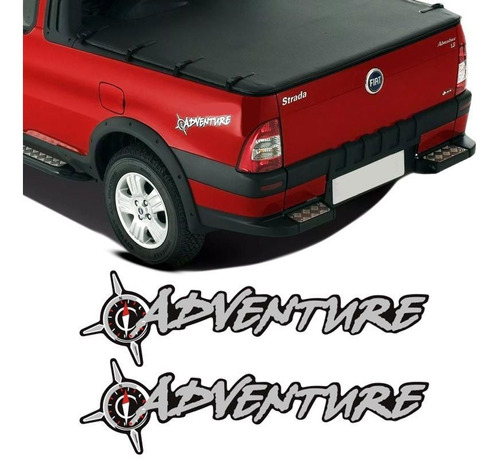 Kit Par Adesivo Emblema Adventure Fiat Strada Palio Doblo