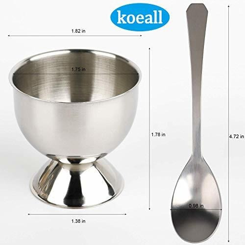 Imagen 2 de 8 de Huevera Koeall Juego De Tazas Para Huevos De Acero Inoxidabl