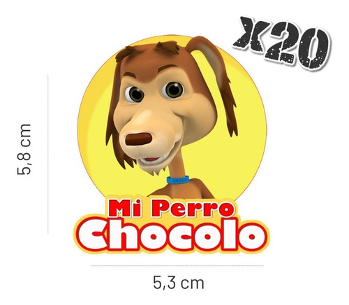 Imagen 1 de 1 de P037 - 20 Stickers Perro Chocolo Decora Bolsas Y Cajas Cumpe