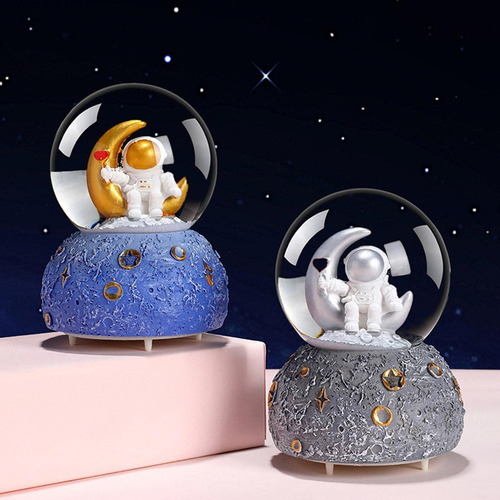 Astronauta Luminoso Copo De Nieve Bola De Cristal Caja De