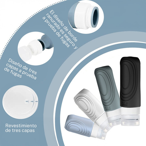 17 Botellas De Kit De Viaje Portátiles Contenedores Silicona