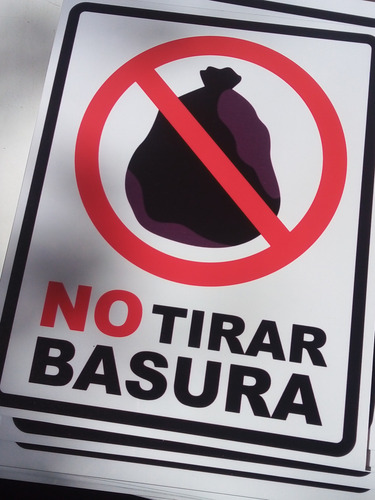 Cartel De No Tirar Basura De 60 X 80 Cm