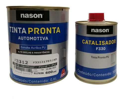 Kit 900ml Pintura Pu Automotriz Negro Cadillac + Catalizador