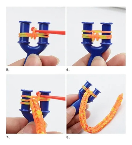 Kit Para Hacer Pulseras Elásticas Diy Craft Loom De 1500 Pie