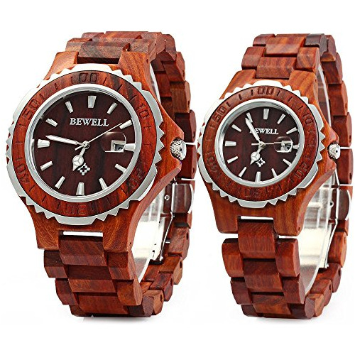 Reloj De Ra - Bewell Zs-100b Couple Wooden Quartz Watch Men 