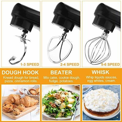 Tobeelec Stand Mixer, 7.4qt 660w Electric Mixer 6+p-speed T