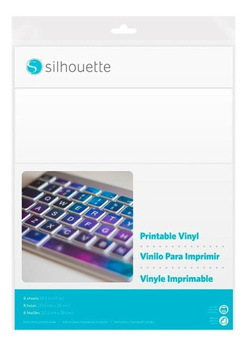 Paquete De Vinil Imprimible Silhouette Para Impresión Láser Con 8 Hojas