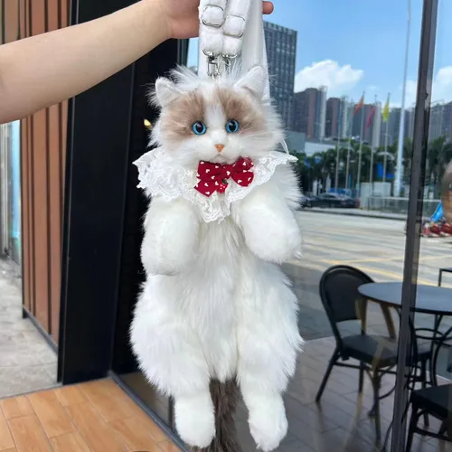 Bonita Mochila De Peluche Con Forma De Gato, Bolso De