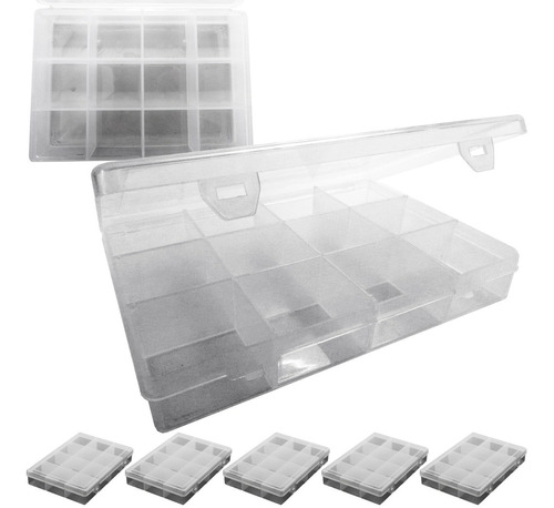 5 Cajas Organizadoras Plasticas Gavetero Multiuso 12 Divis