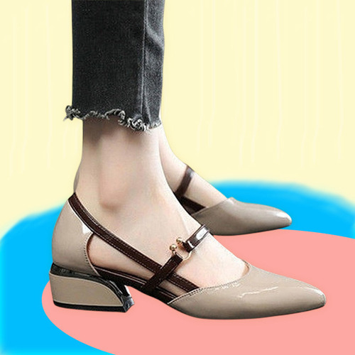 Mocasín Tacón Bajo Sandalias Planas Con Punta En Punta