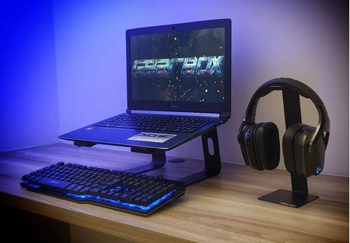 Soporte de caja de cambios negro para auriculares Mesa Sf 4021