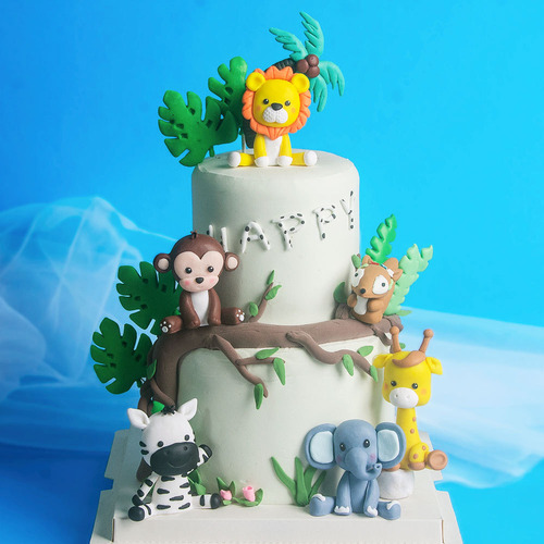 Y Decoración Para Tartas De Cumpleaños Con Animales, Safari