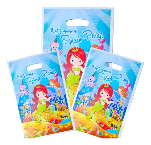 Bolsa Para Piñata Dulces Sirena 10 Unidades