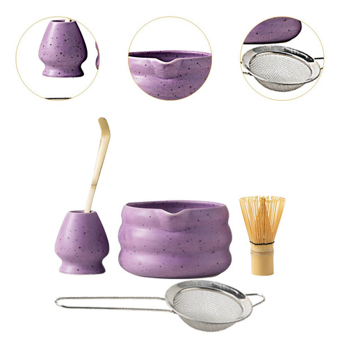 5x Matcha Set Accesorios Matcha Fashion Fashion Tea Púrpura