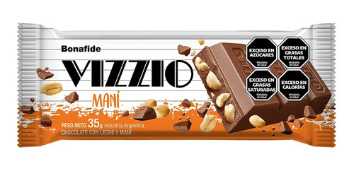 Chocolate Vizzio Maní X 35g - Caja X 20 Un