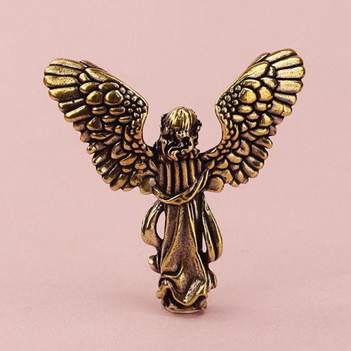 Estátua De Anjo Em Latão, Ornamento Antigo, Escultura Em