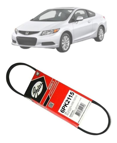 Correia Micro V Gates Honda Civic De 2012 Em Diante