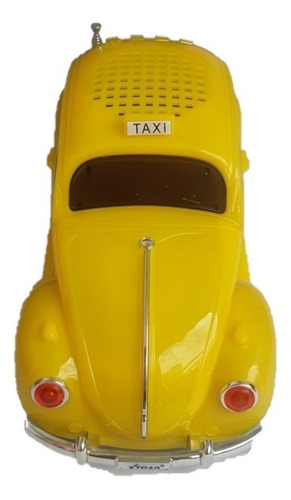 Caixa Som Portatil Fusca Taxi Bluetooth Fm Amarelo Ws1939bt