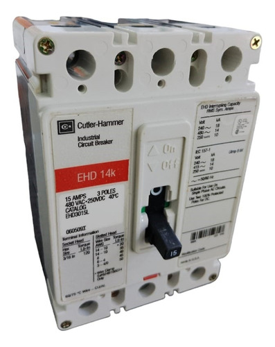 Breaker Eaton Cutler Hammer Caja Moldeada Ehd3015l 3x15 Amp.