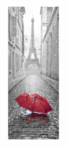 Imagem 1 de 2 de Adesivo Porta Paris Torre Eiffel Pretobranco Vintage Mod.465