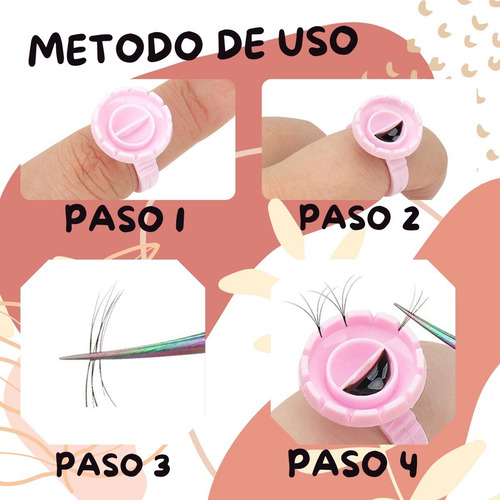 Anillo Para Pegamento Pestañas Soporte Ajustable Set