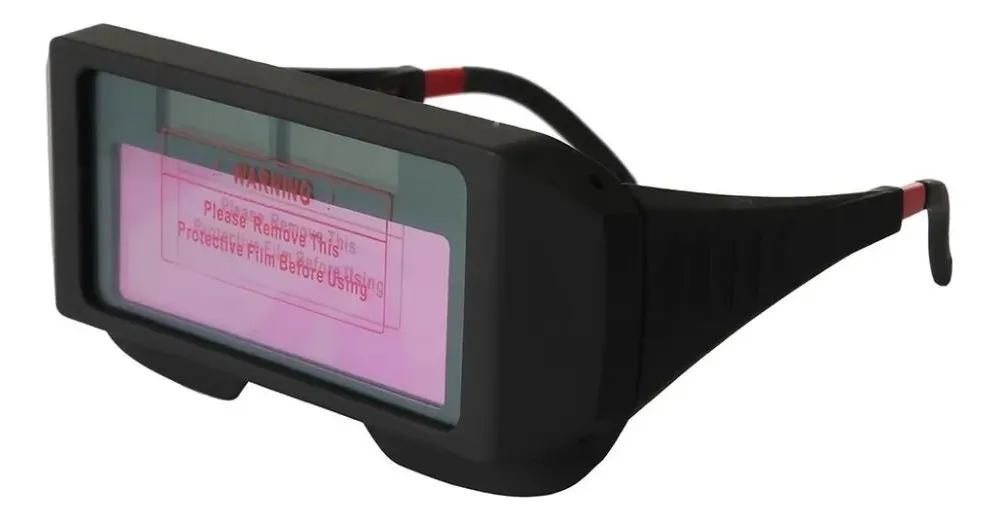 Advertencia en gafas de soldador