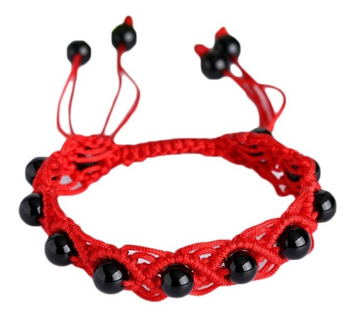 Elegante Pulsera Hilo Rojo Agata Nudo Chino Joyería Moda B4