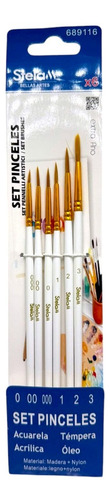 Kit De 6 Pinceles Para Rótulo, Óleo, Acrílico Finos Linner 0 00 000 1 2 3