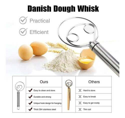 Batimiento De Masa Danés De Acero Inoxidable Estilo Holandés